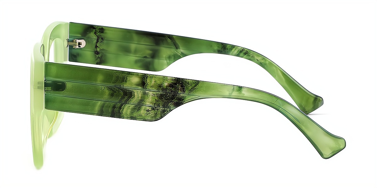 Green Square Retro Oversized Plastic Eyeglasses