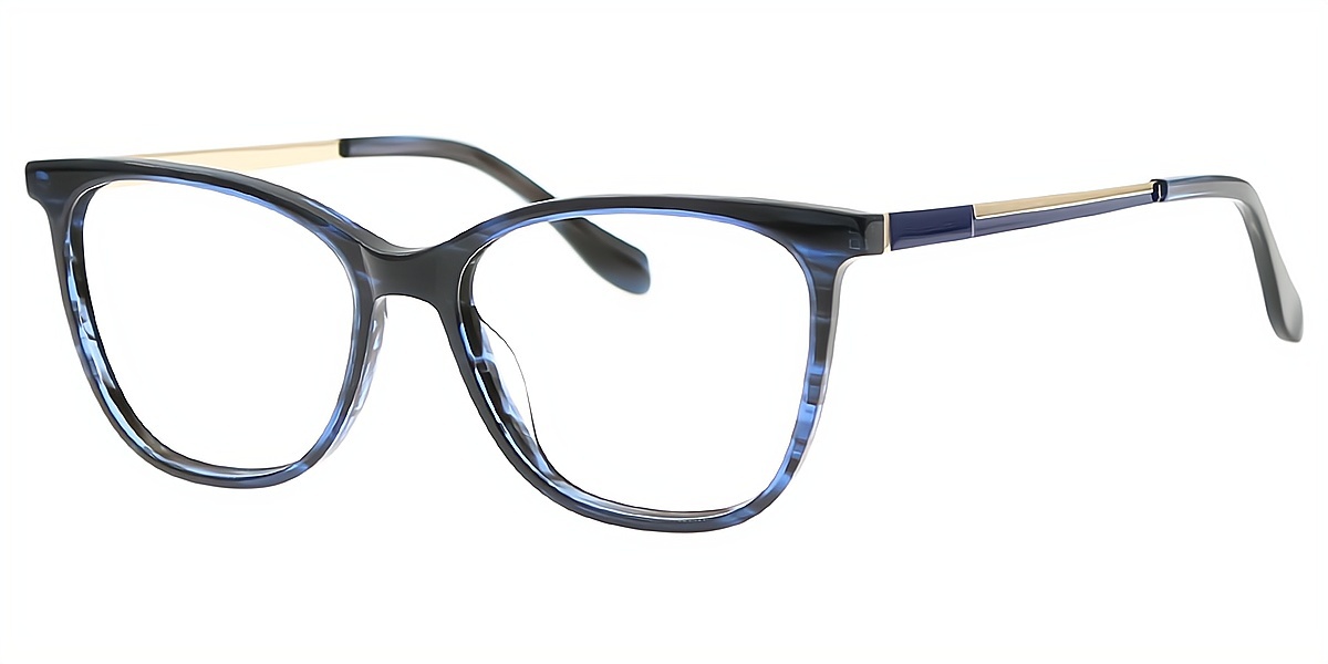 Black Blue Horn Elegant Acetate Eyeglasses