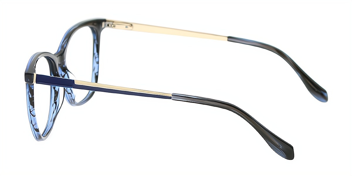 Black Blue Horn Elegant Acetate Eyeglasses