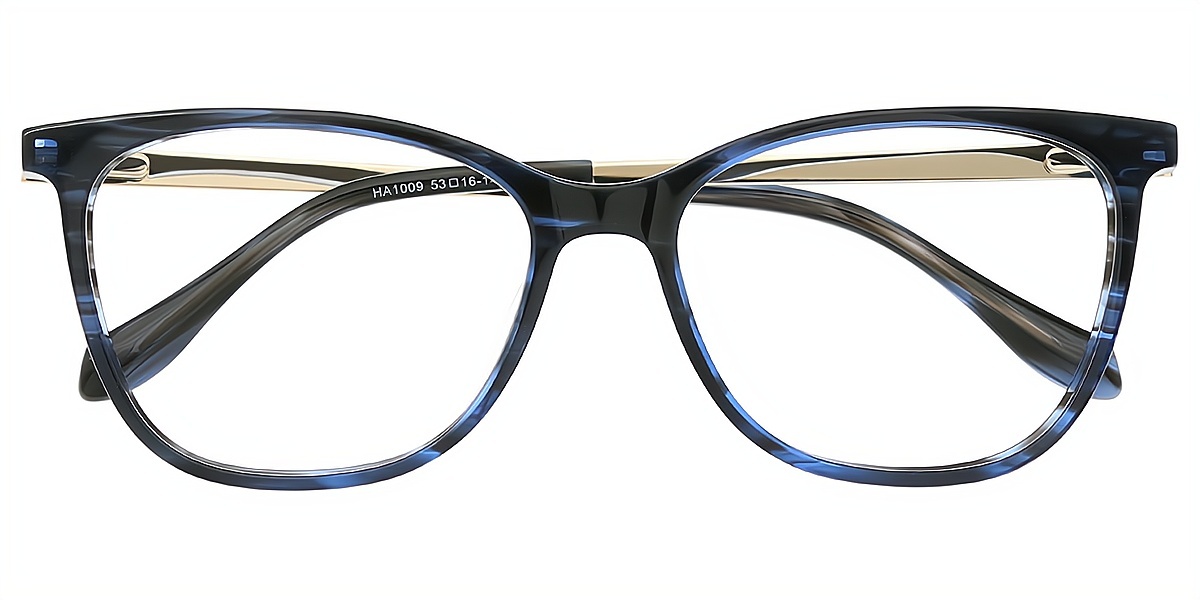 Black Blue Horn Elegant Acetate Eyeglasses