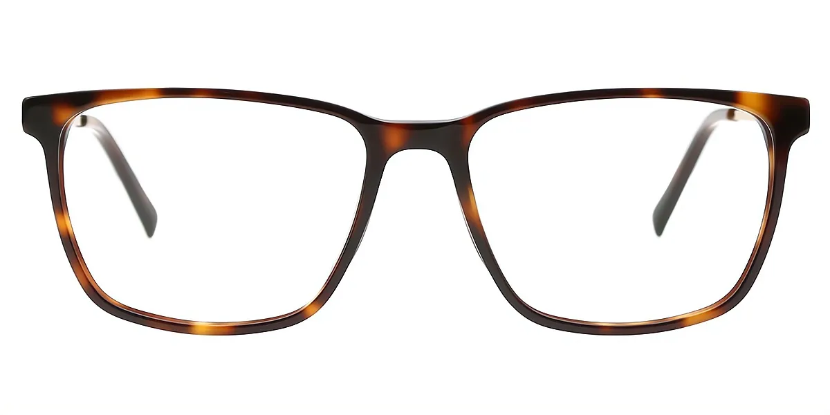 Tortoise Square Retro Horn Acetate Eyeglasses