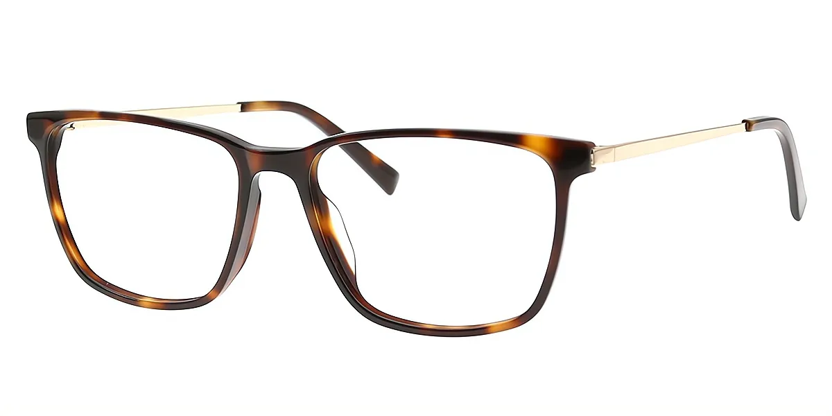 Tortoise Square Retro Horn Acetate Eyeglasses