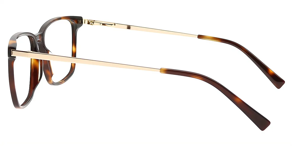 Tortoise Square Retro Horn Acetate Eyeglasses