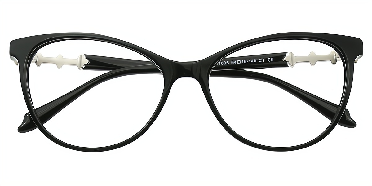 Black Cat Eye Classic Elegant Acetate Eyeglasses