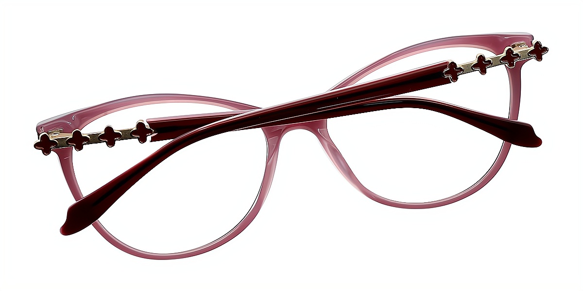 Marla Purple Cat Eye Classic Elegant Acetate Eyeglasses | Muukal.com