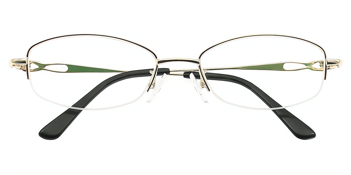 Golden Oval Simple Elegant Metal Eyeglasses