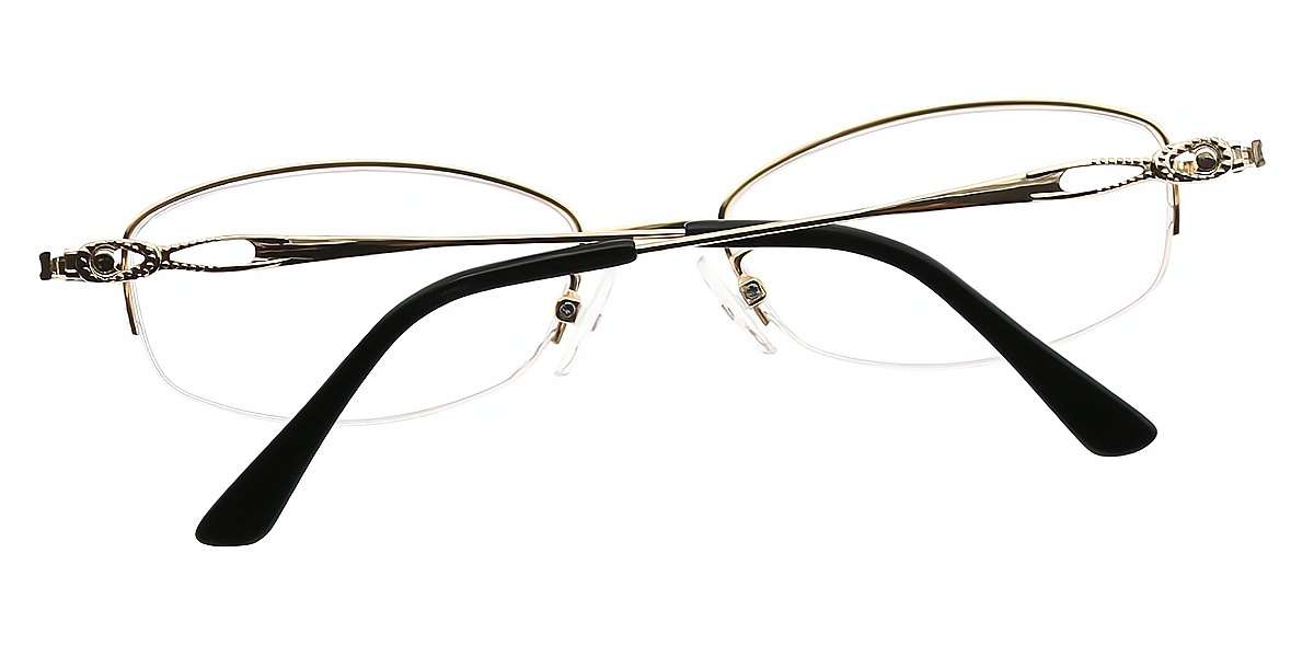 Golden Oval Simple Elegant Metal Eyeglasses
