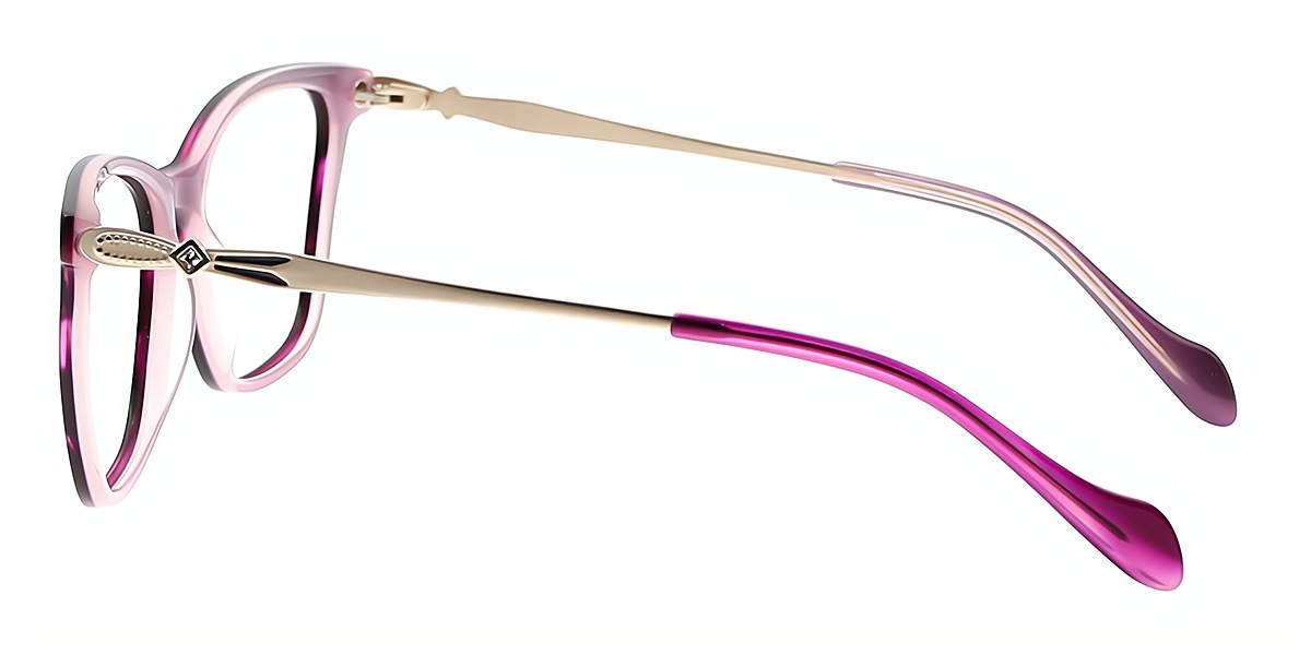 Purple Rectangle Exquisite Acetate Eyeglasses