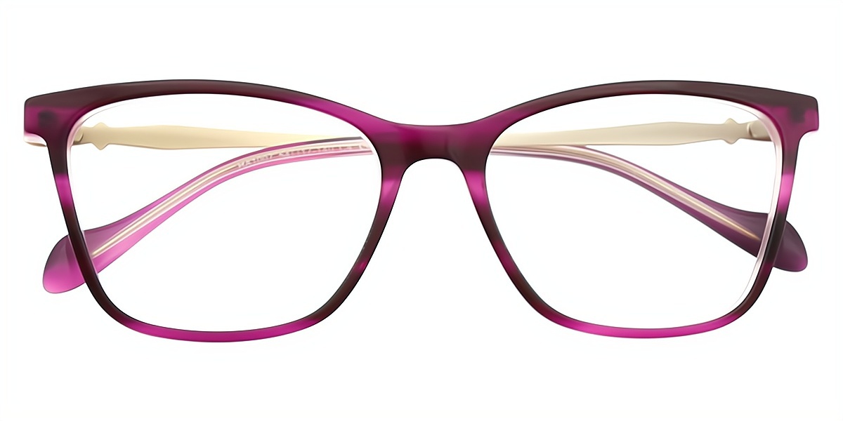 Purple Rectangle Exquisite Acetate Eyeglasses