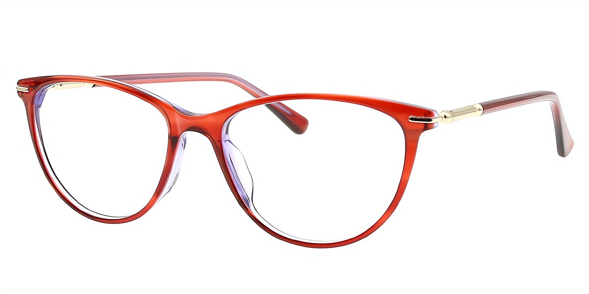 Red Cat Eye Exquisite Acetate Eyeglasses