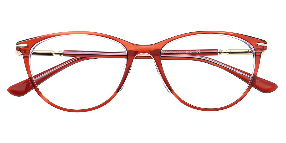 Red Cat Eye Exquisite Acetate Eyeglasses