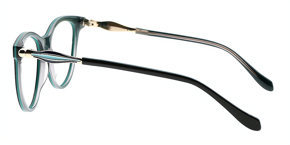 Black Green Cat Eye Exquisite Acetate Eyeglasses