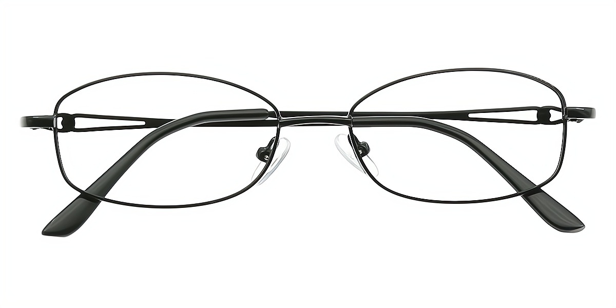 Black Oval Classic Refined Metal Eyeglasses