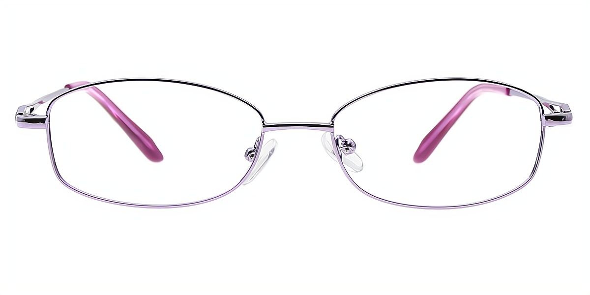 Purple Oval Classic Refined Metal Eyeglasses