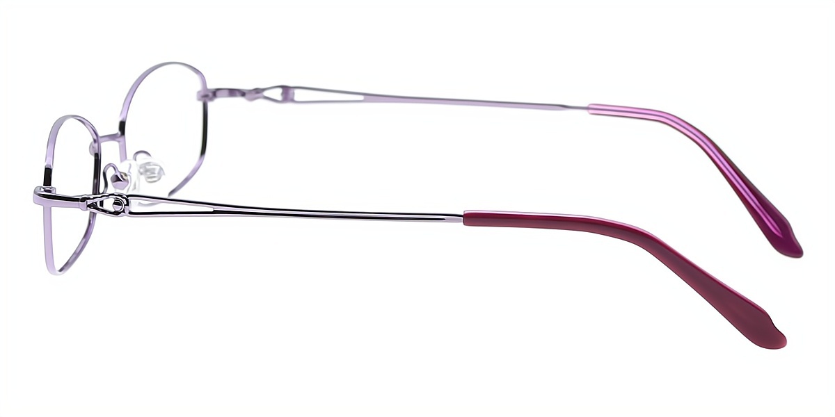 Purple Oval Classic Refined Metal Eyeglasses