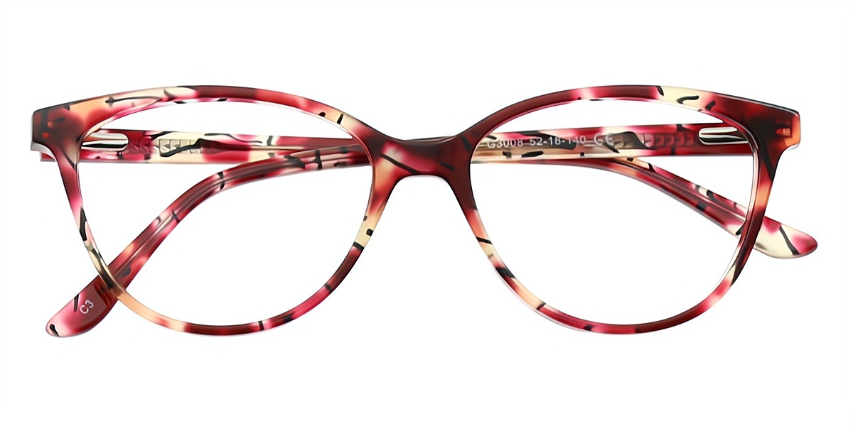 Red Cat Eye Chic Exquisite Acetate Eyeglasses