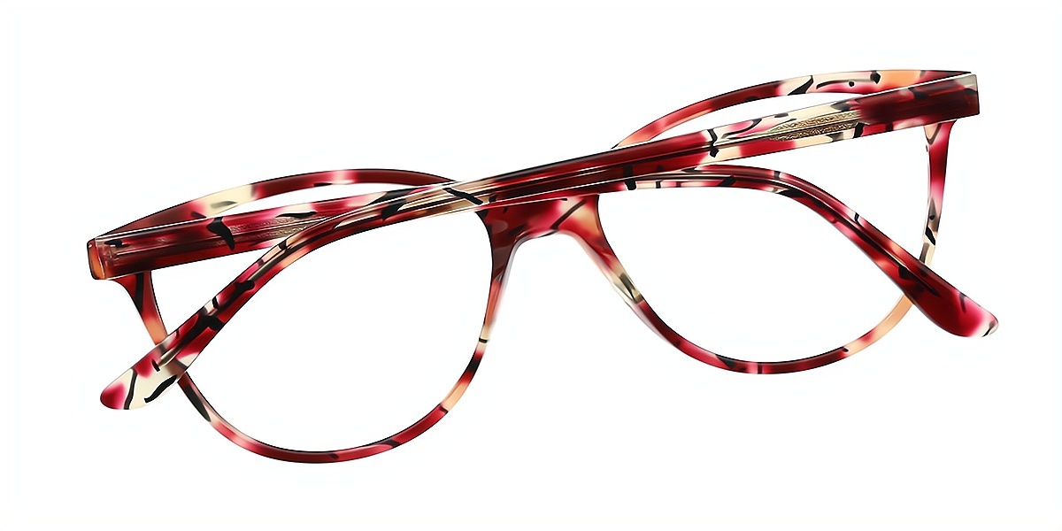 Red Cat Eye Chic Exquisite Acetate Eyeglasses