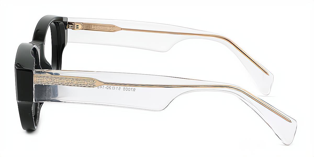 Black Oval Retro Plastic Eyeglasses