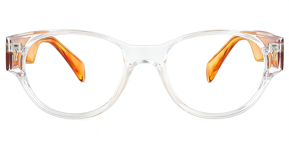 Clear Oval Retro Plastic Eyeglasses