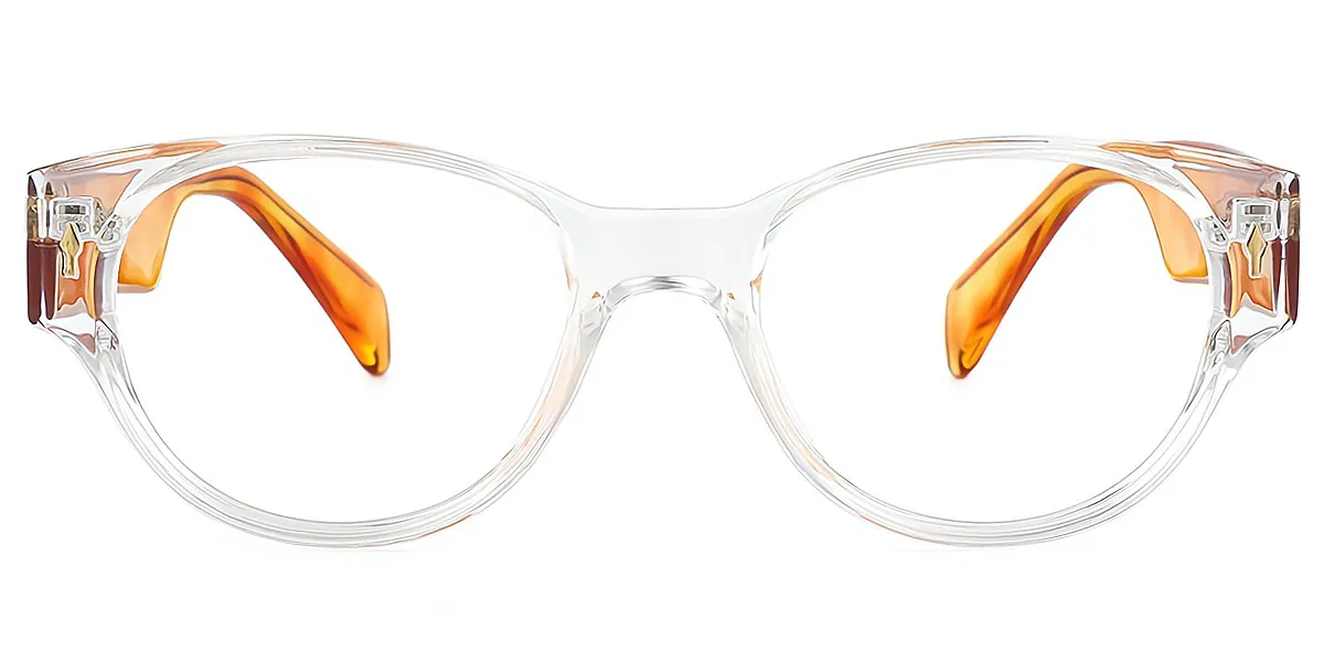 Clear Oval Retro Plastic Eyeglasses