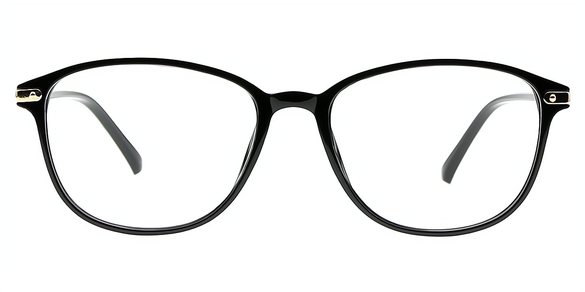 Black Oval Classic Lightweight Plastic Eyeglasses