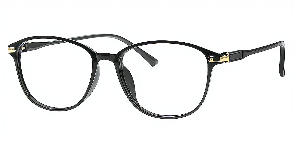 Black Oval Classic Lightweight Plastic Eyeglasses