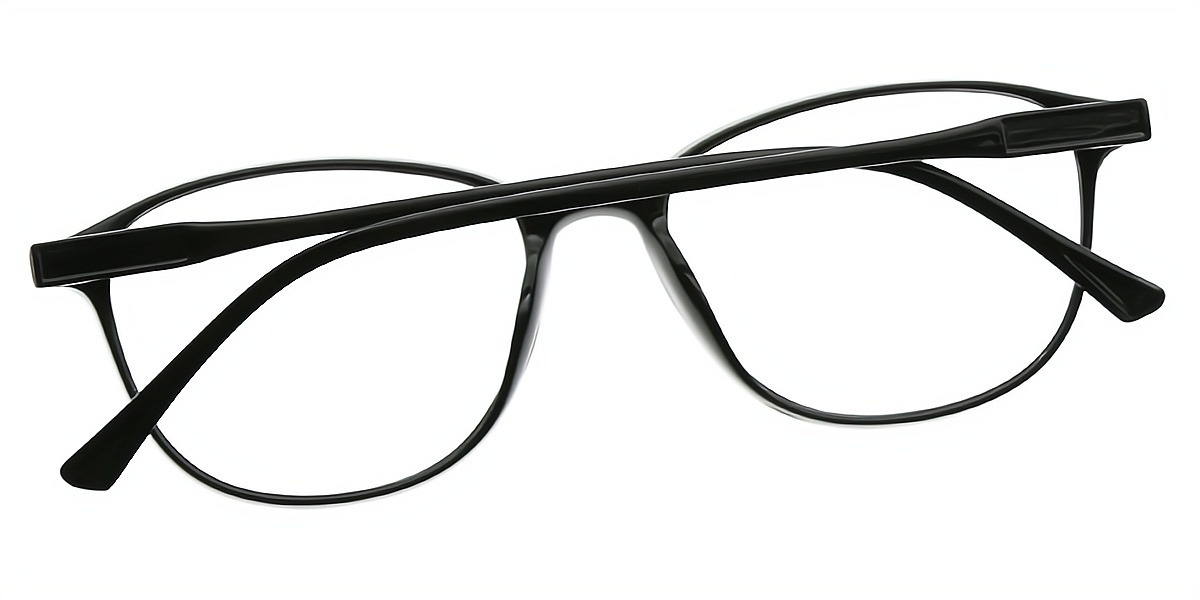 Black Oval Classic Lightweight Plastic Eyeglasses