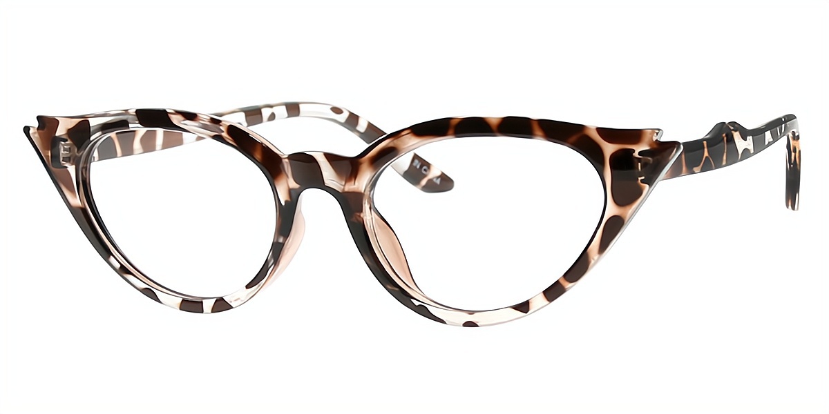 Tortoise Cat Eye Unique Plastic Eyeglasses