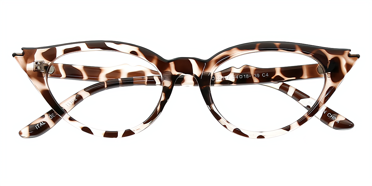 Tortoise Cat Eye Unique Plastic Eyeglasses