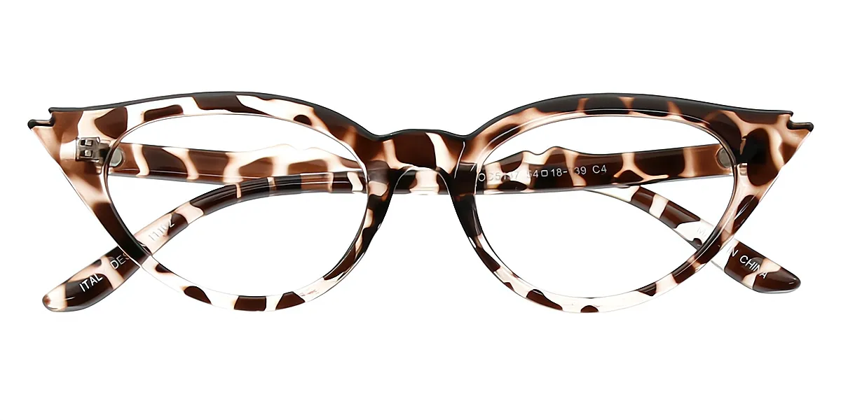 Tortoise Cat Eye Unique Plastic Eyeglasses