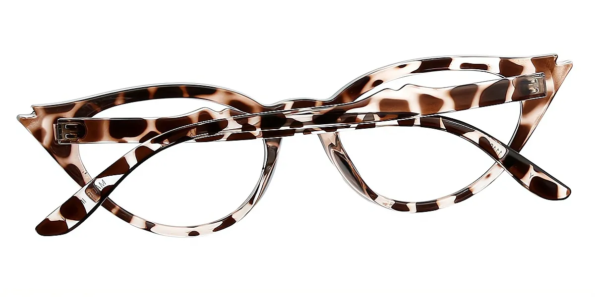 Tortoise Cat Eye Unique Plastic Eyeglasses