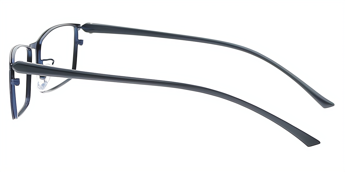 Blue Rectangle Classic Thin Metal Eyeglasses