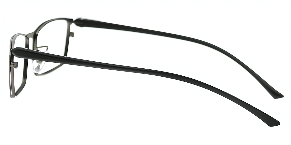 Ryan Black Rectangle Classic Thin Metal Eyeglasses | Muukal.com