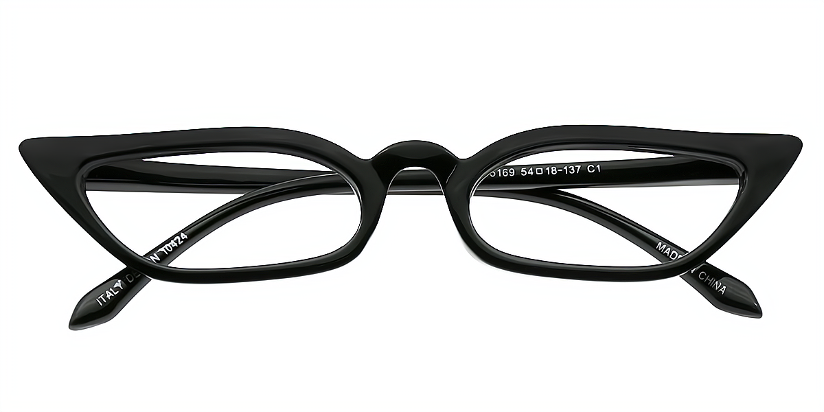 Black Cat Eye Unique Plastic Eyeglasses