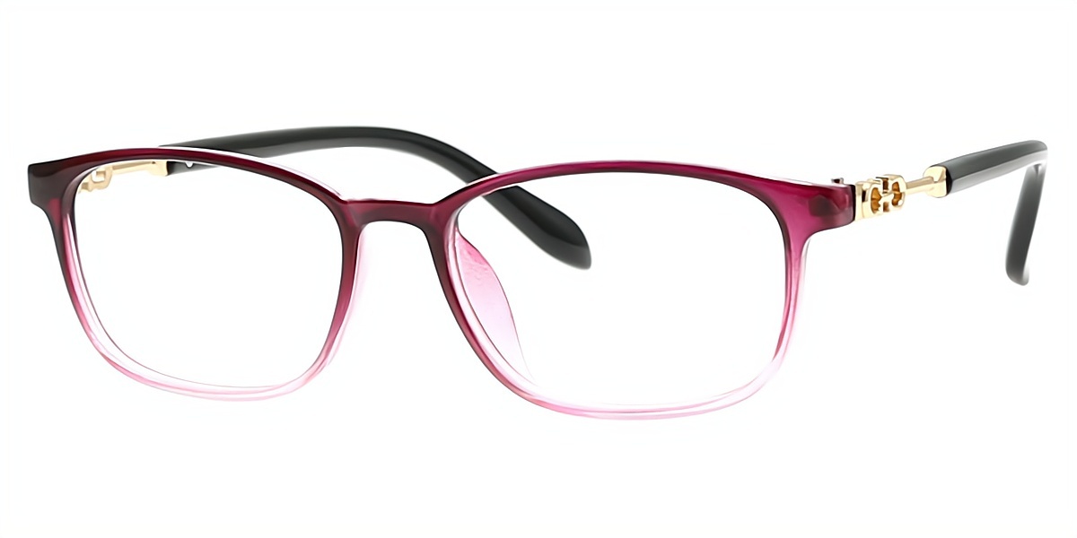 Purple Rectangle Refined Plastic Eyeglasses