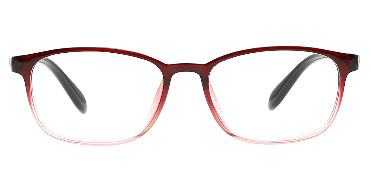 Red Rectangle Refined Plastic Eyeglasses
