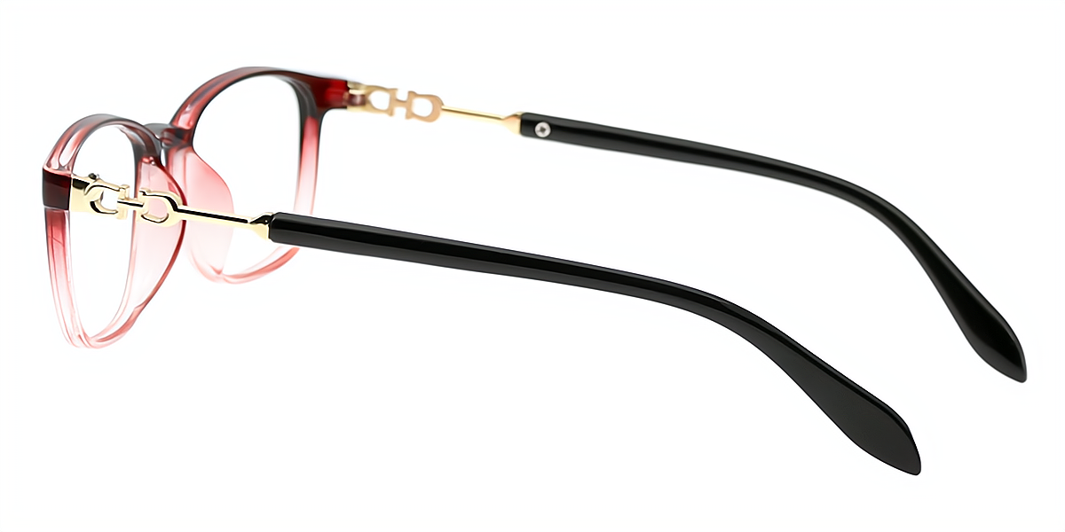 Red Rectangle Refined Plastic Eyeglasses