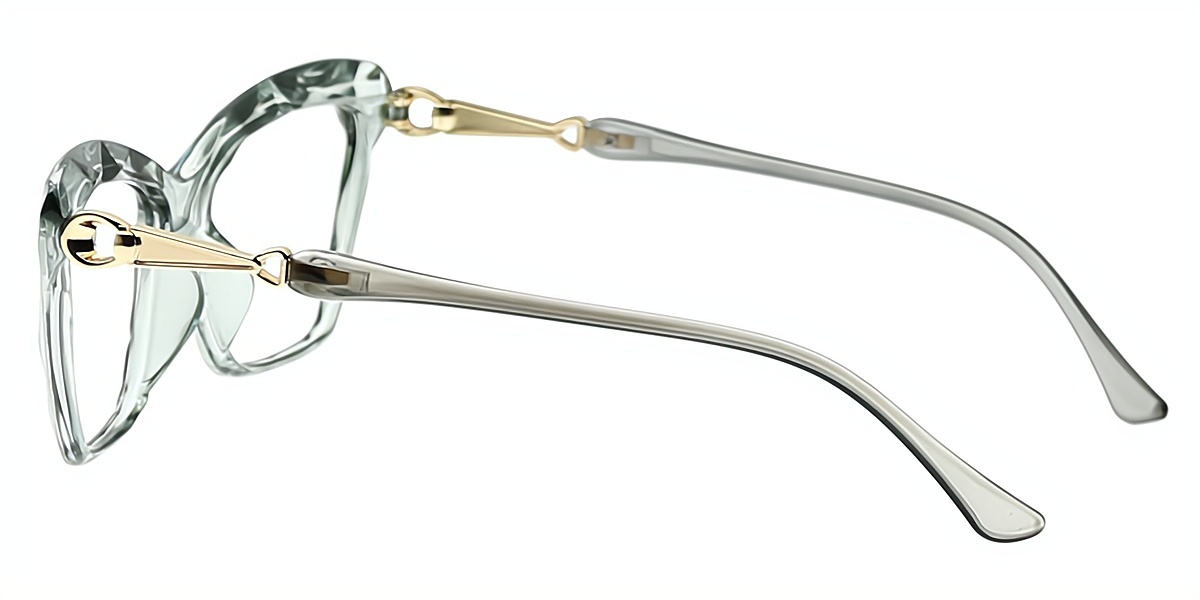 Gray Cat Eye Simple Plastic Eyeglasses