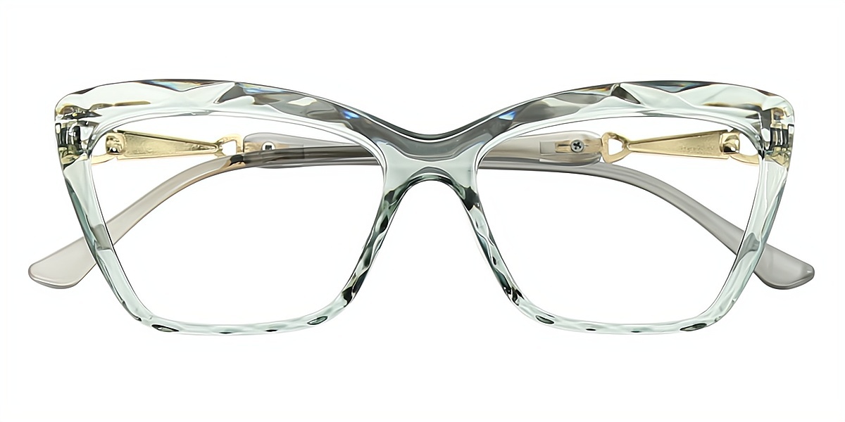 Gray Cat Eye Simple Plastic Eyeglasses
