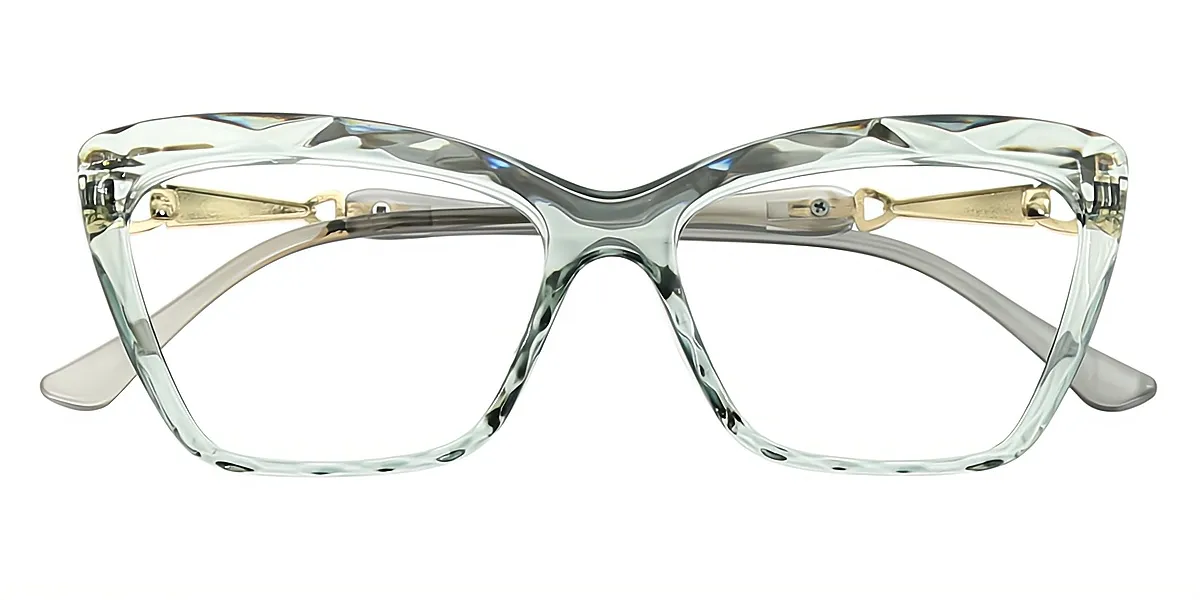 Gray Cat Eye Simple Plastic Eyeglasses