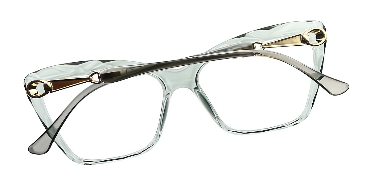 Gray Cat Eye Simple Plastic Eyeglasses