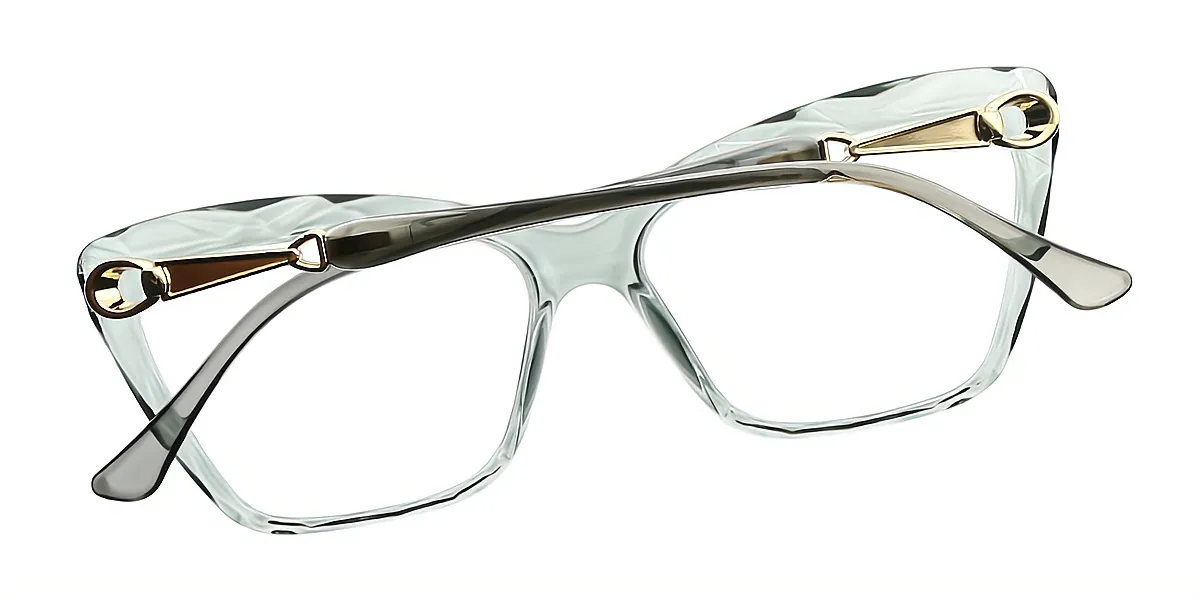 Gray Cat Eye Simple Plastic Eyeglasses