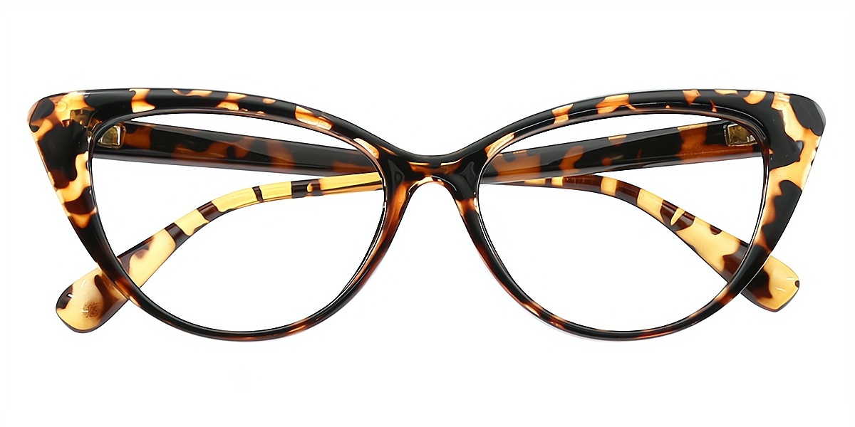 Tortoise Cat Eye Chic Oversized Plastic Eyeglasses