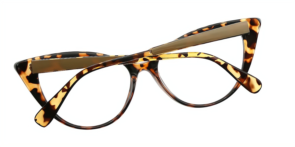 Tortoise Cat Eye Chic Oversized Plastic Eyeglasses