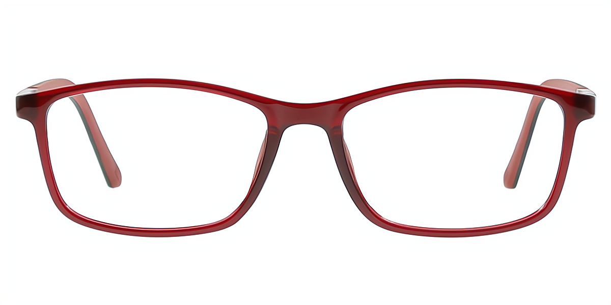 Red Rectangle Simple Classic TR90 Eyeglasses