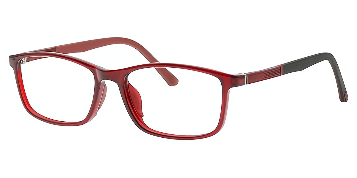 Red Rectangle Simple Classic TR90 Eyeglasses