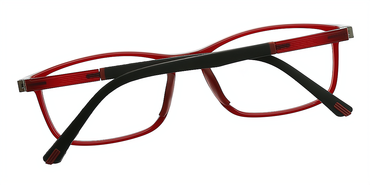 Red Rectangle Simple Classic TR90 Eyeglasses