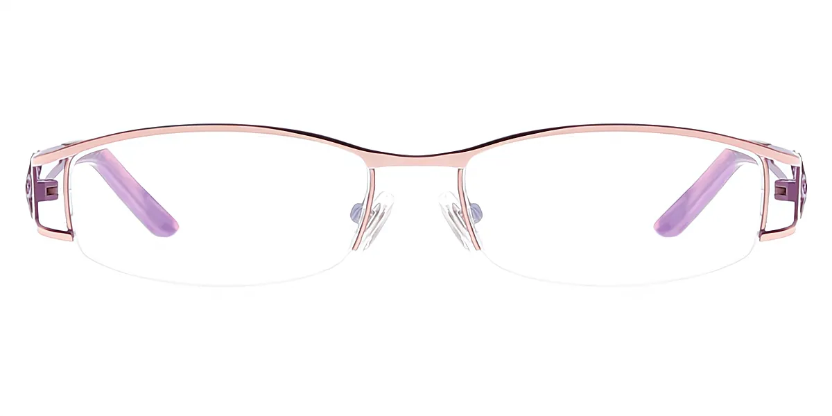 Golden Geometric Refined Metal Eyeglasses