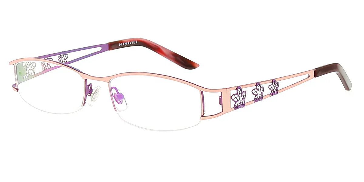 Golden Geometric Refined Metal Eyeglasses