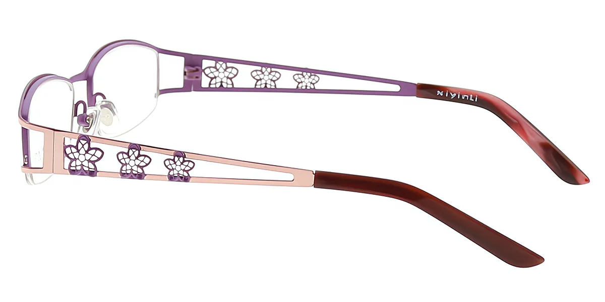 Golden Geometric Refined Metal Eyeglasses